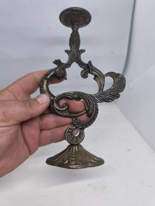 Настольный латунный подсвечник из латуни жар-птица жар птица СССР