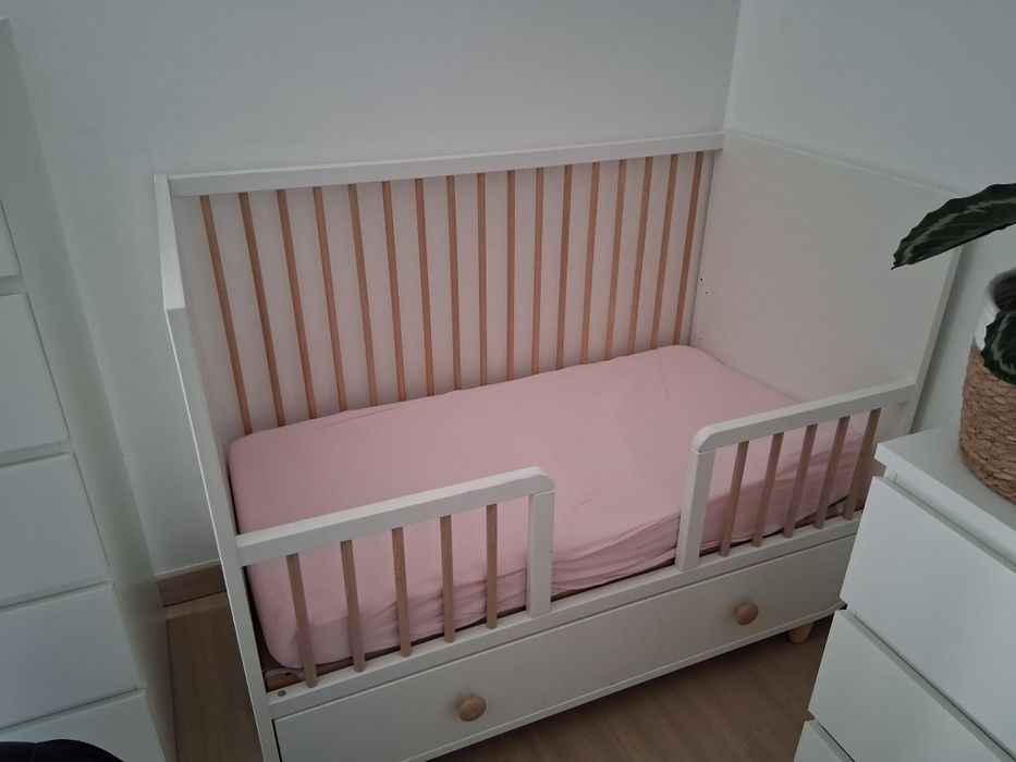 Berço Myllra Ikea 60x120 Branco e Natura