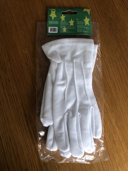Luvas Brancas tecido novas