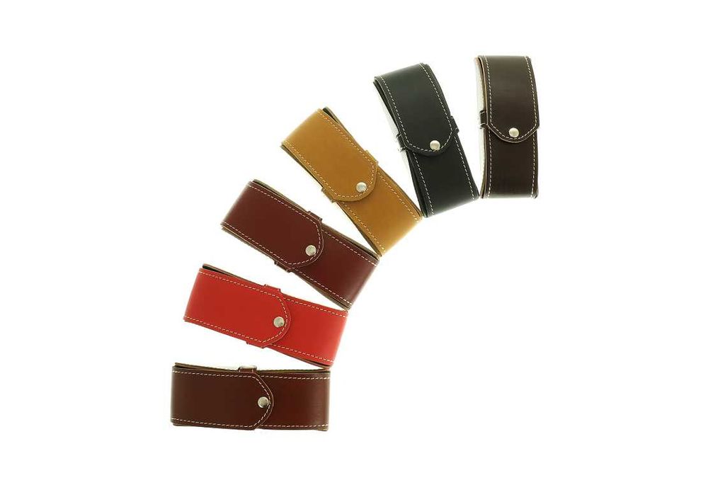 Sztywne etui na okulary korekcyjne przeciwsłoneczne skórzane burgund