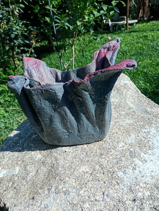 Vaso artesanais com flores