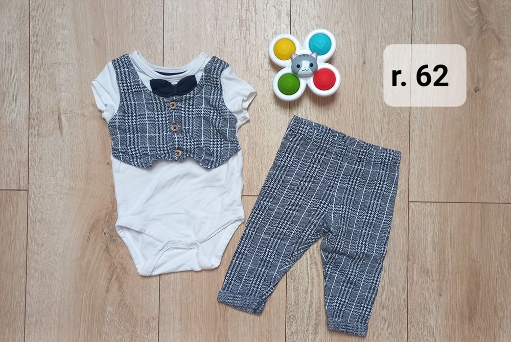Elegancki komplet body + spodnie 62
