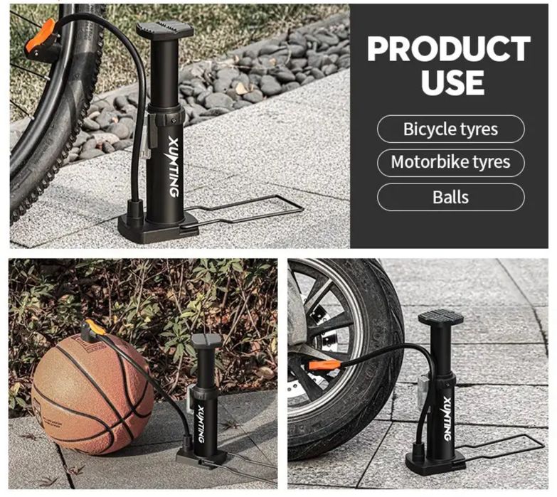 Bomba de ar azul nova p/bicicleta/mota/bola