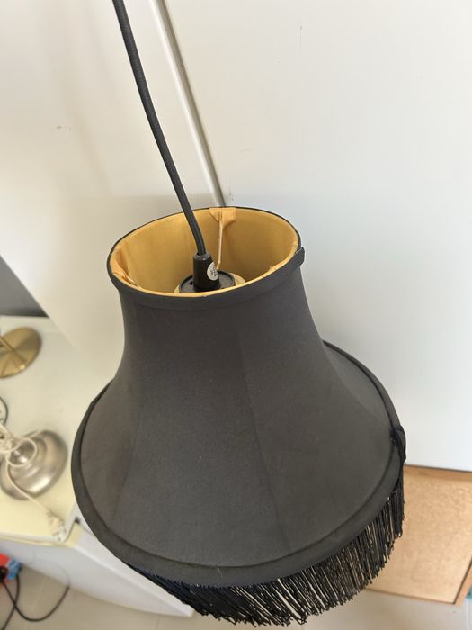 Candeeiro abajur preto dourado 2 unidades