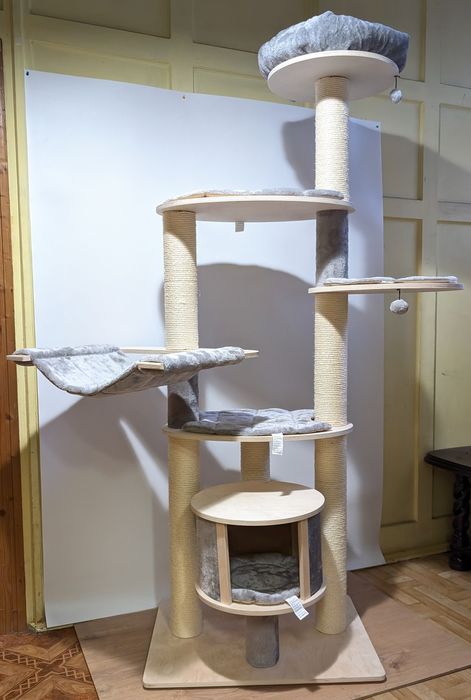 Natural Paradise Drapak dla Kota Petunia 140x68x193cm Szary OGORMNYzwr