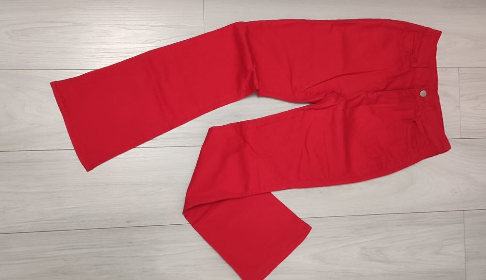 Nowe spodnie dzwony flare rozszerzana nogawka czerwone rozmiar S