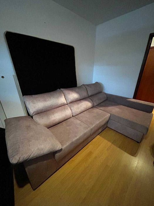 sofa chemise com bau arrumaçao e ajustavel