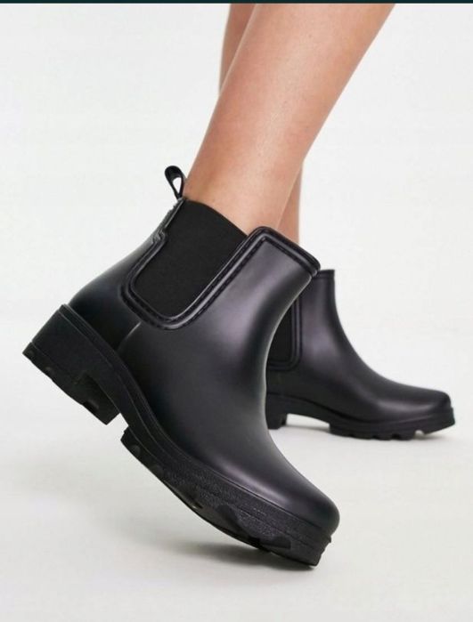 LONDON REBEL kalosze botki czarne 38 UK 5 chelsea black NOWE