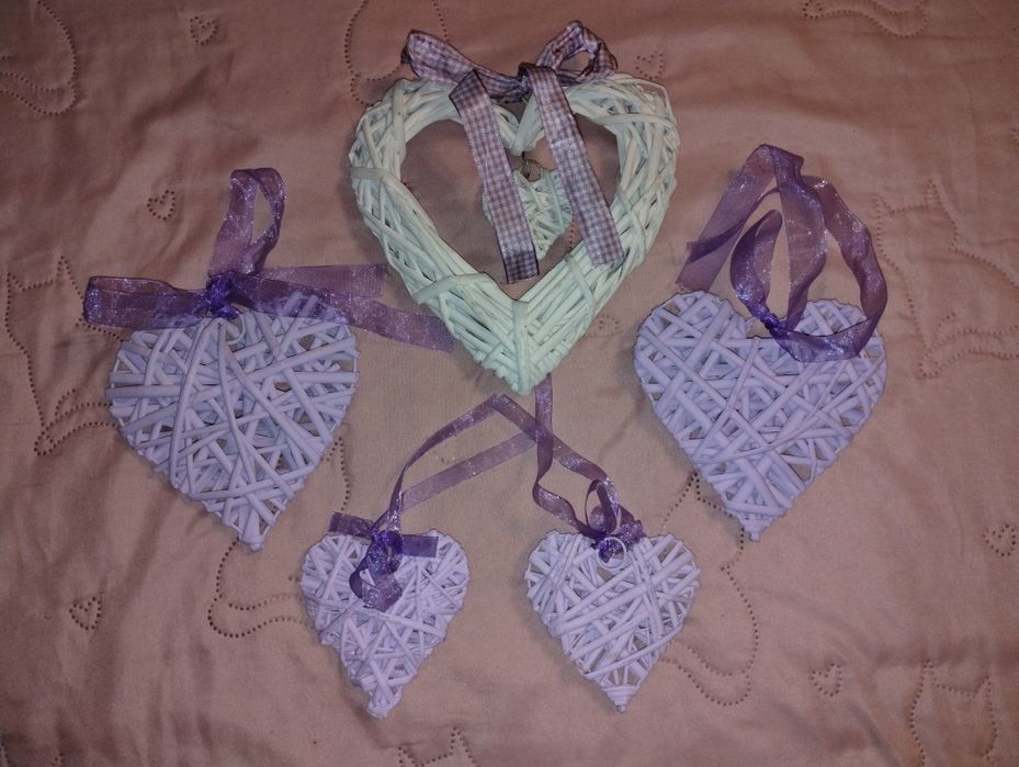 Wiklinowe serca ozdoby