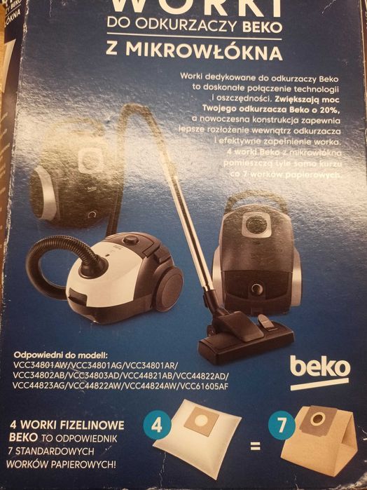 3 szt worki do odkurzacza  Beko z mikrowłókna