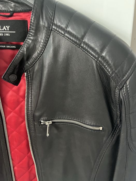 Чоловіча чорна шкіряна куртка Replay