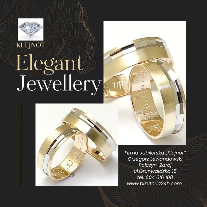 Złote obrączki dwukolorowe 6 mm