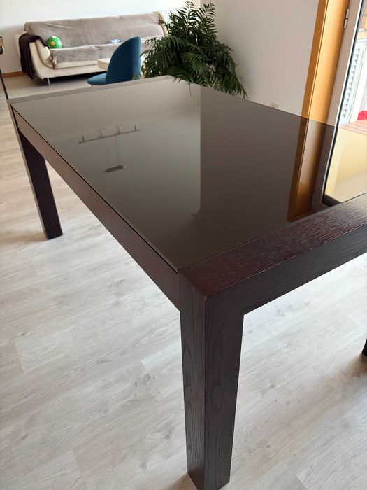 Mesa de jantar Wengué 170x90cm extensível 240cm