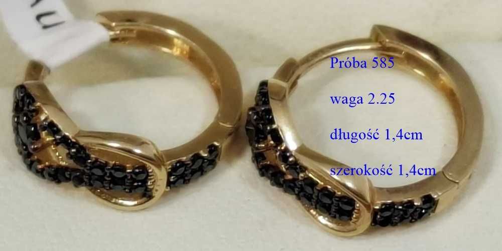 Prześliczne złote kolczyki 585