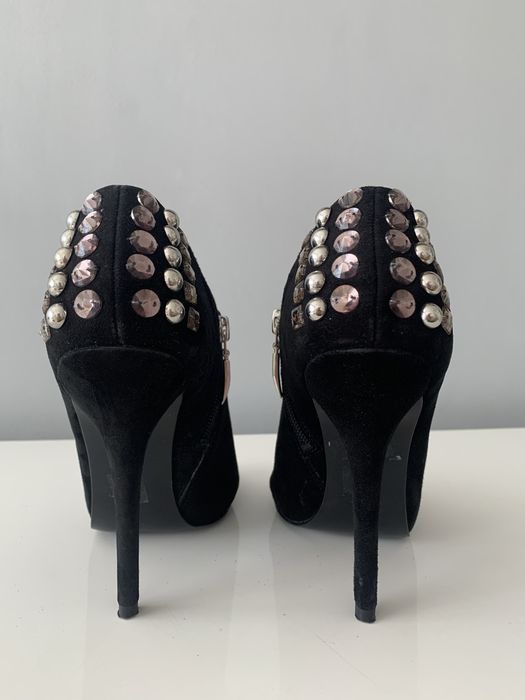 Guess open toe czarny zamsz 36/37