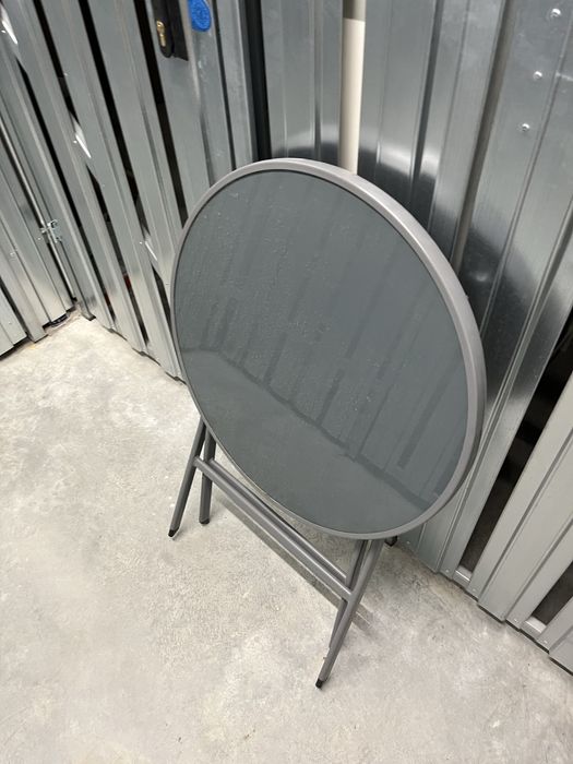 Stolik składany balkonowy grafit 60cm szklany