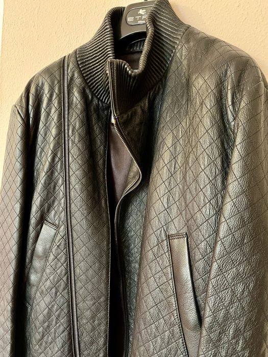 Мужская кожаная куртка - пальто