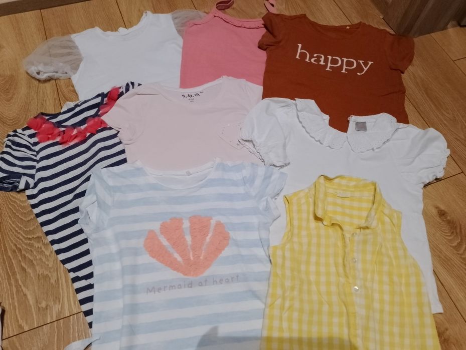 Zestaw t-shirtów podkoszulków dla dziewczynki rozm. 122/128