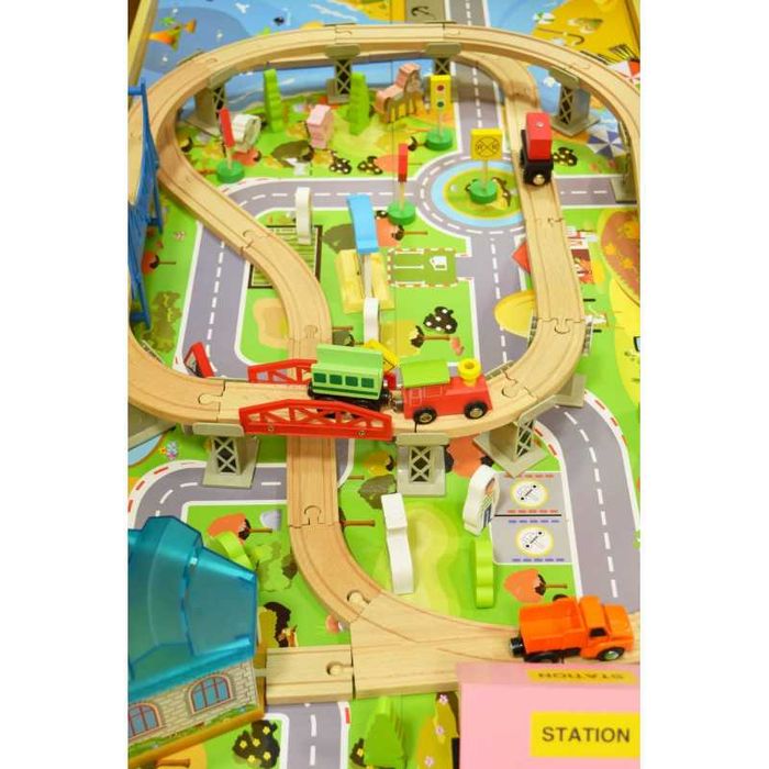 Drewniany zestaw Antek stacja kolejowa 80 elementów WYPRZEDAŻ