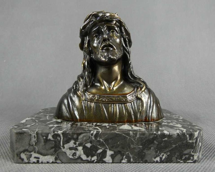 Figura popiersie JEZUS cierniem ukoronowany marmur metal