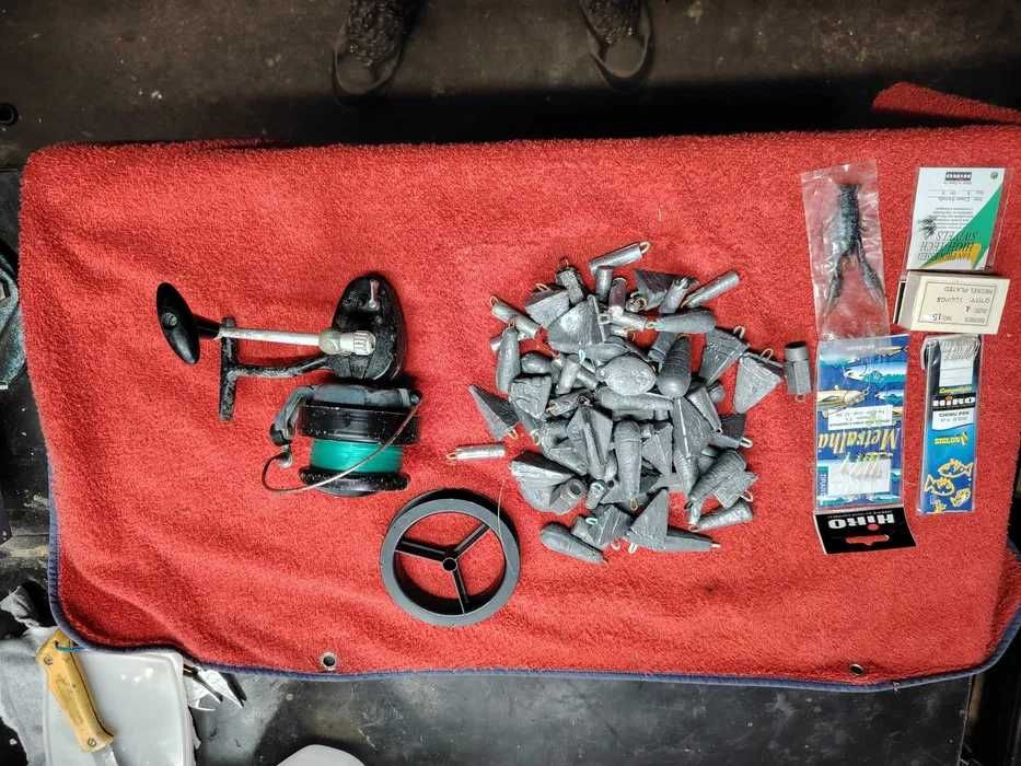 Cana de Pesca Cormoran 4.2 metros+Carrinho MITCHELL316+6kg chumbeiras