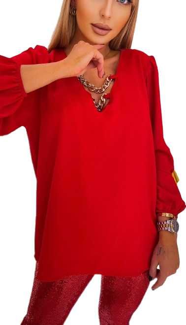 Bluzka MARI MARI z łańcuszkami czerwona uni