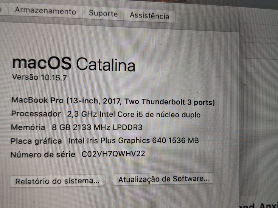 Portátil Macbook Pro 2017