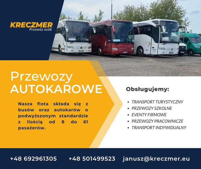 Przewozy autokarowe - wynajem autokarów