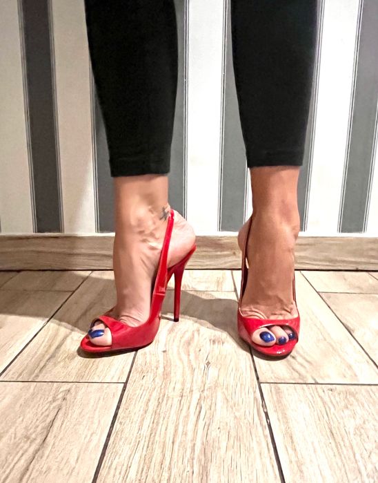 187/ OD RĘKI 48 Czerwone męskie sandały obcas 13 cm szpilki 35-48 EU