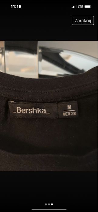 Bershka czarny top bokserka bluzka na ramiączkach  r. S/M
