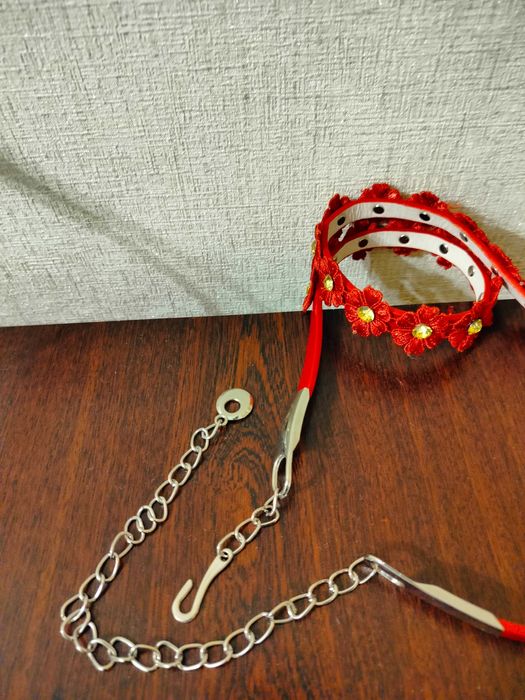 Жіночий пасок/пояс/ремінець  з квіточками  для вишиванки + подарунок