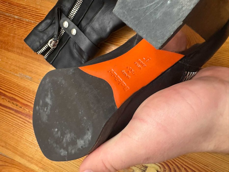 Czarne Skórzane Buty Na Obcasie Grubym/Koturnie Baldinini modne