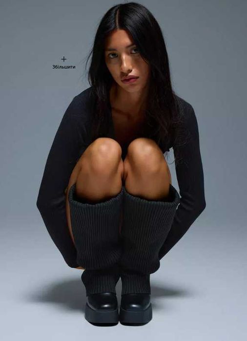 Чоботи-шкарпетки на підборах і платформі Bershka