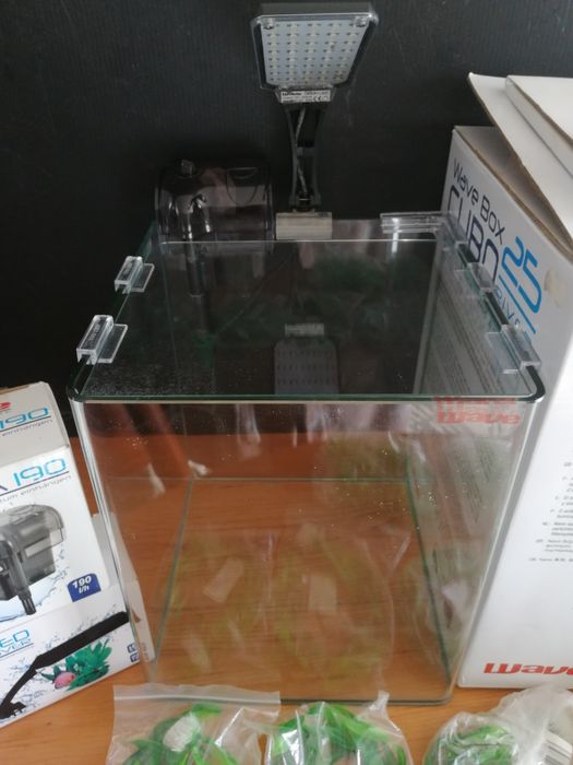Aquário cubo com acessórios