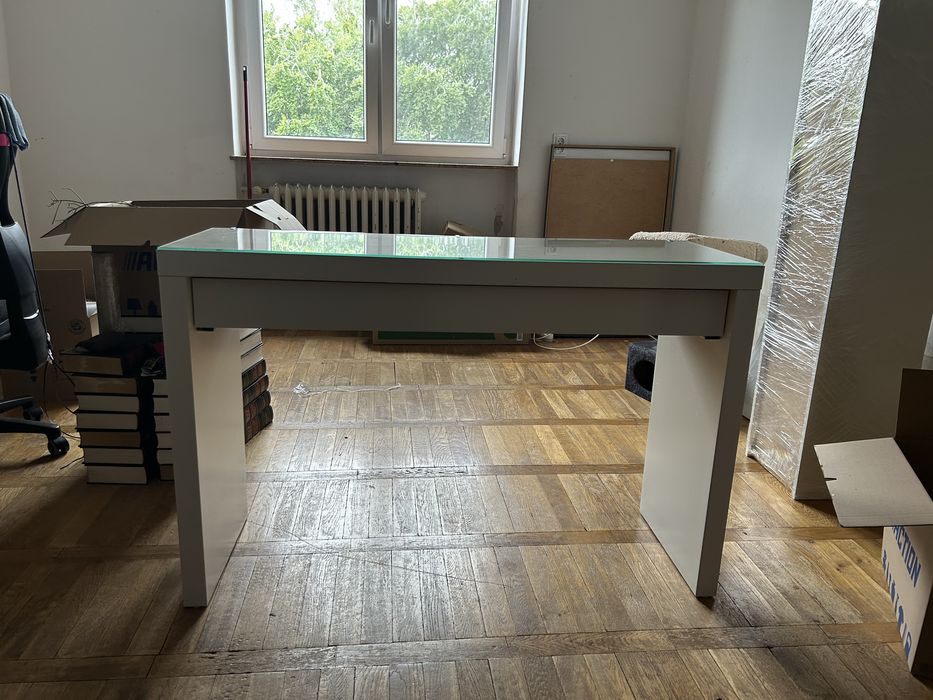 Toaletka IKEA MALM 120x40x77, szklany blat + szuflada