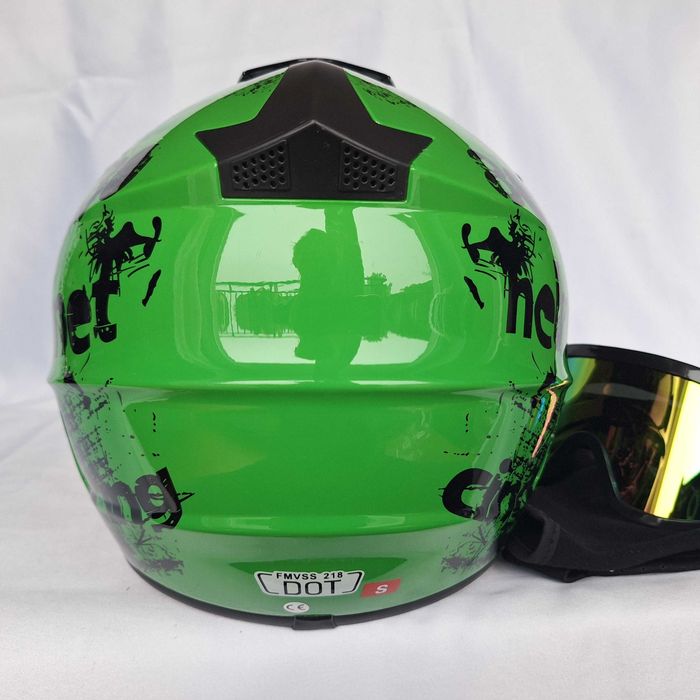 Kask motocrossowy fullface juniorski ATV Dirt Bike Black S 55-56cm