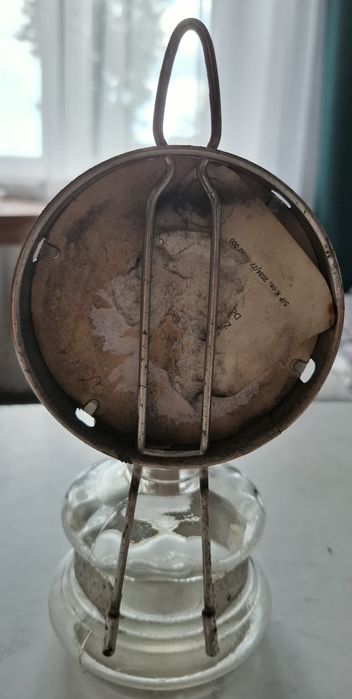 Stara lampa naftowa z lustrem PRL 1977 r. UNIKAT z oryginalną METKĄ Sprawna!