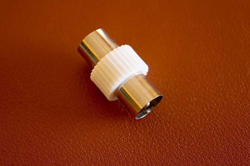 Adaptador de TV Coaxial Macho/Macho 9.52 mm, Novo
