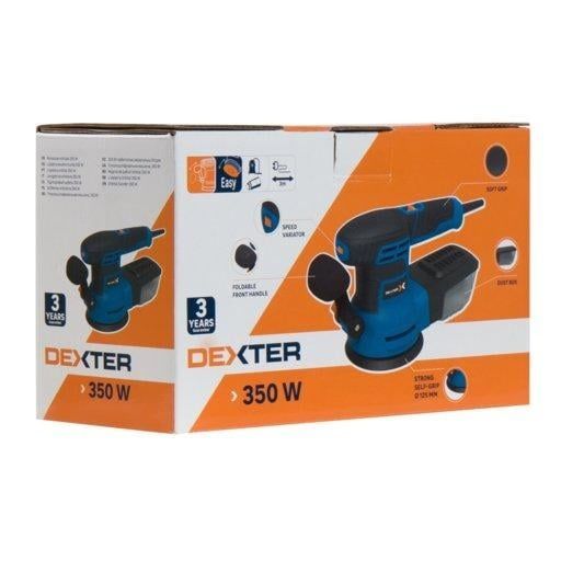 Эксцентриковая шлифмашина Dexter с регулировкой скорости 350 Вт