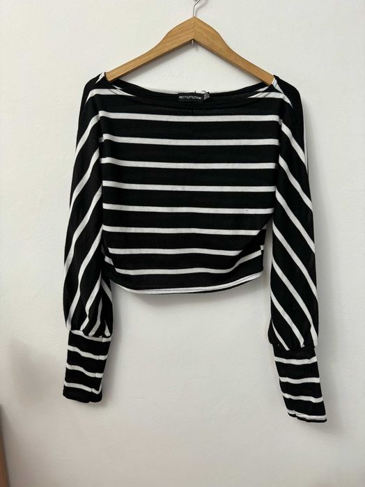 Crop top w paski bluzka PrettyLittleThing 38 M