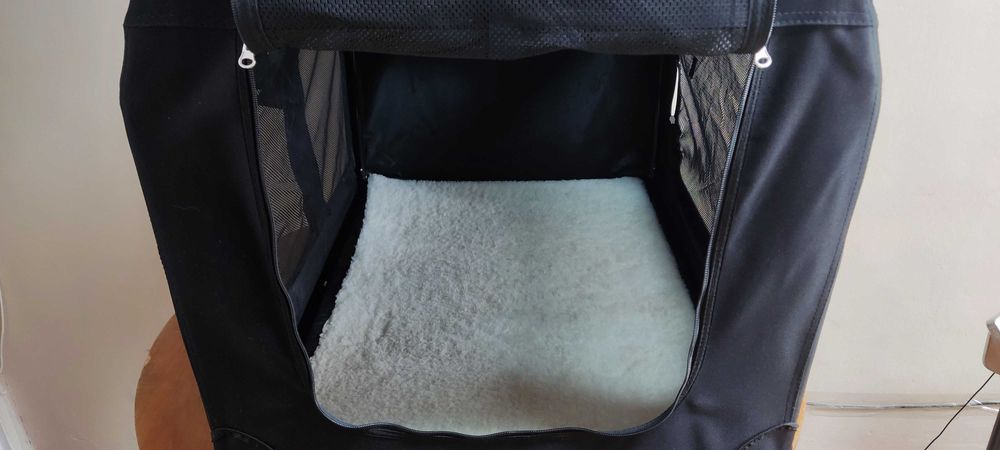 Transporter dla psa Feandrea L 91x63x63 cm składany czarny