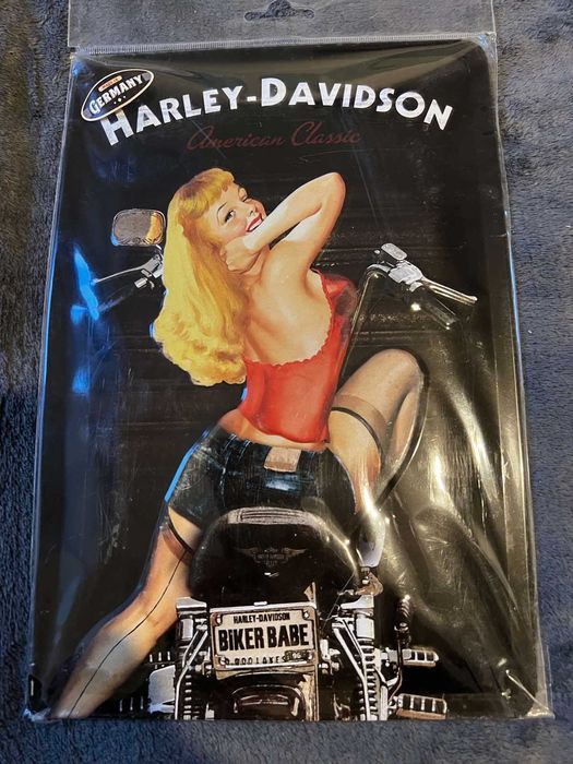 Декоративный металлический знак Harley Davidson Biker Babe . Франция