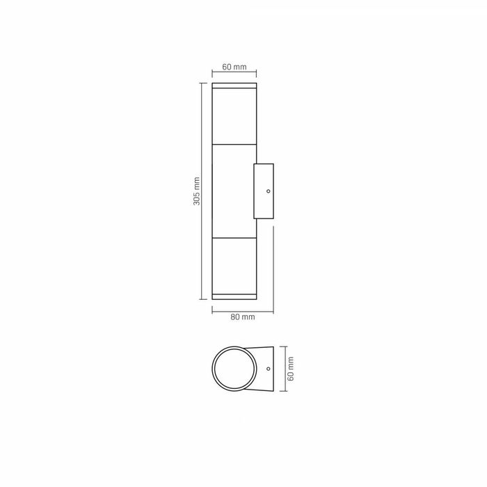 LED Світильник архітектурний VL-AR092B IP54 VIDEX 2xGU10 28154