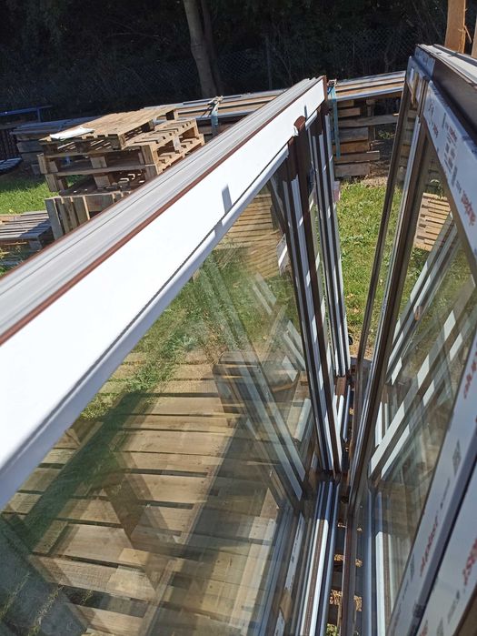 Okno pcv 204/137 obustronny brąz trzy szybowe