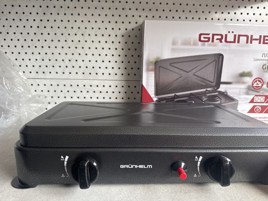 Плита газова настільна з кришкою Grünhelm 2940 Па таганок нова Київ