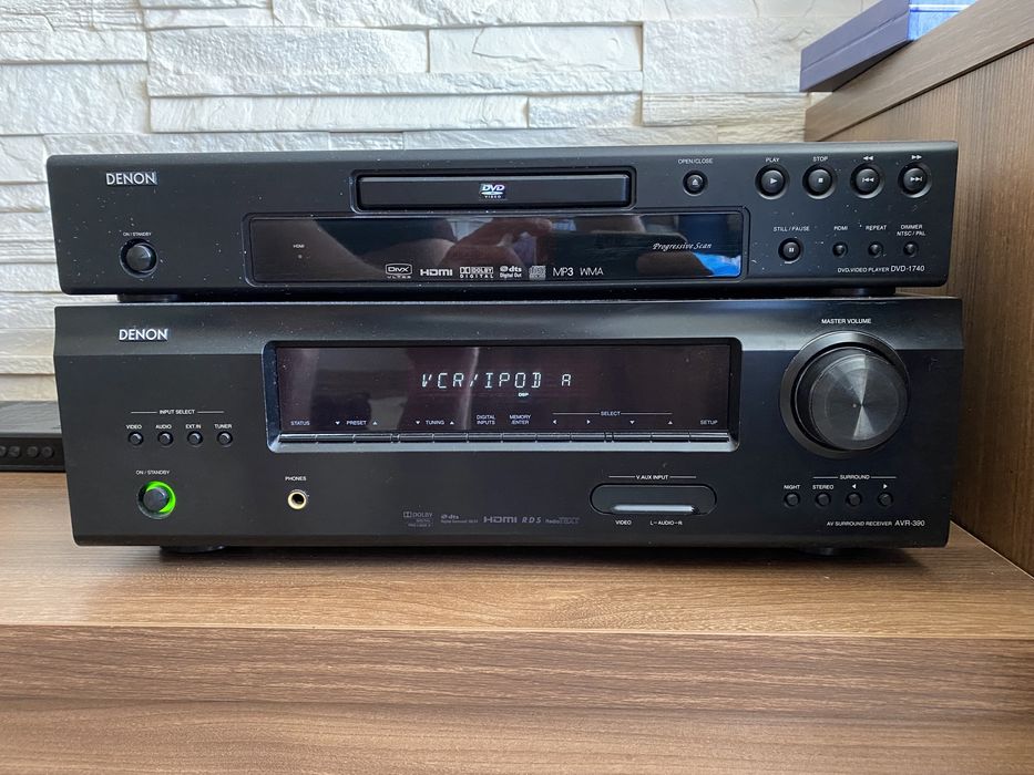 Kino domowe amplituner Denon AVR390 i głośniki
