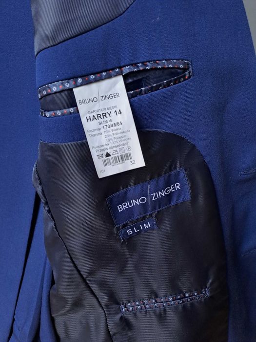 Garnitur męski Bruno/Zinger Model - Harry 14 - Slim JAK NOWY