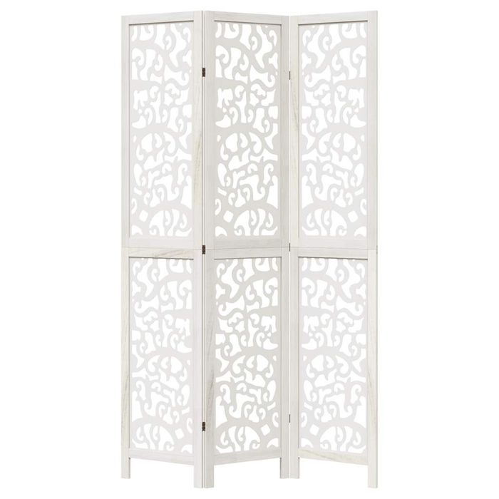 Vidaxl Parawan Pokojowy, 3-Panelowy, Biały, Lite Drewno Paulowni