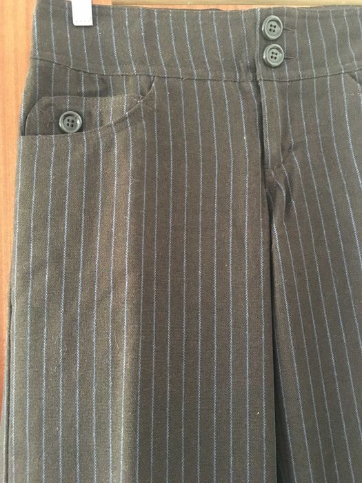 Calças Castanhas às Riscas, H&M, COMO NOVAS!