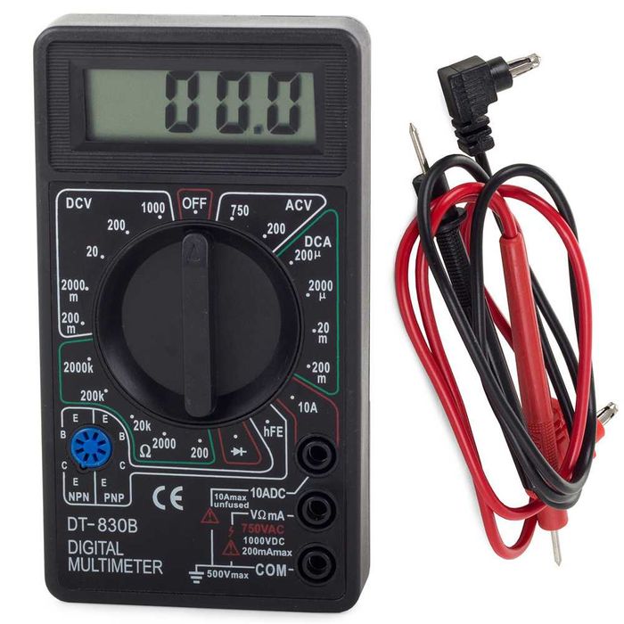 Cyfrowy MIERNIK MULTIMETR Pomiary Prąd AC/DC LCD Elektronika DT-830B